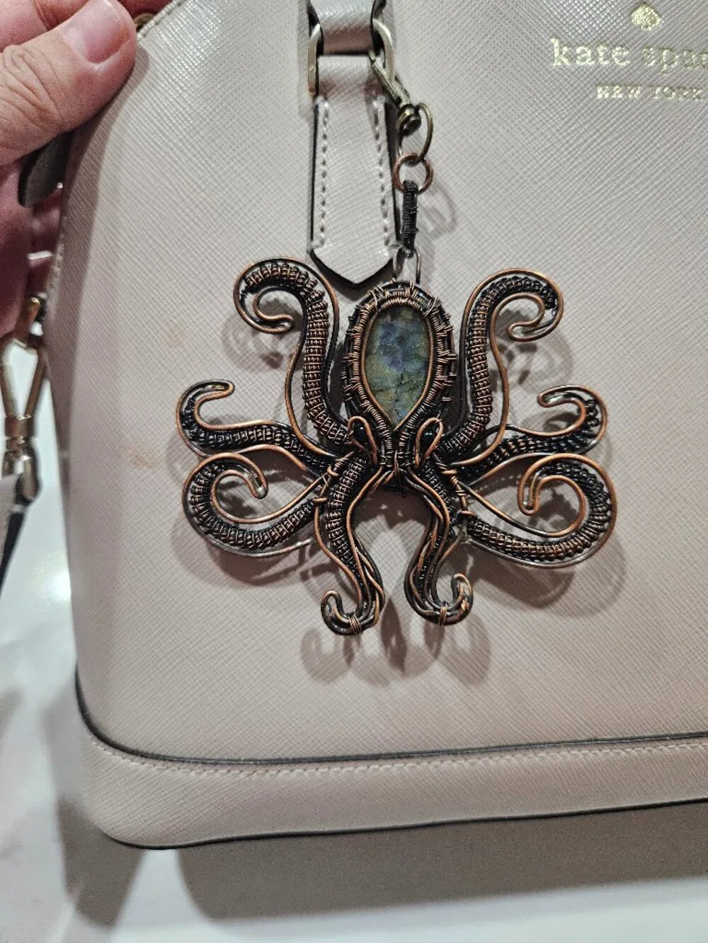 Hand-crafted Labradorite Octopus Charm/Pendant